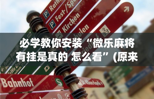 必学教你安装“微乐麻将有挂是真的 怎么看”(原来确实是有挂) 