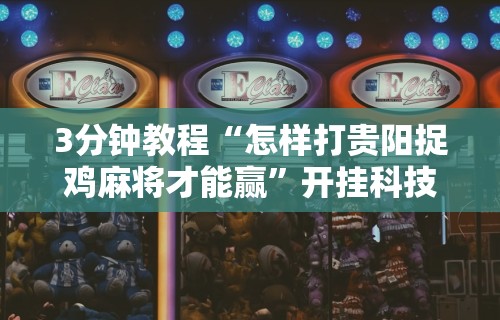3分钟教程“怎样打贵阳捉鸡麻将才能赢”开挂科技辅助神器手机
