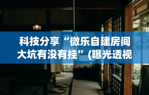 科技分享“微乐自建房间大坑有没有挂”(曝光透视必备猫腻)