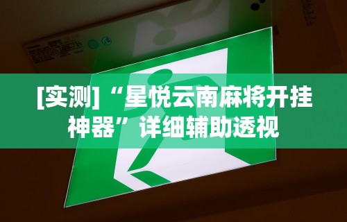 [实测]“星悦云南麻将开挂神器”详细辅助透视