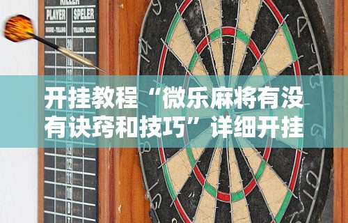 开挂教程“微乐麻将有没有诀窍和技巧”详细开挂教程