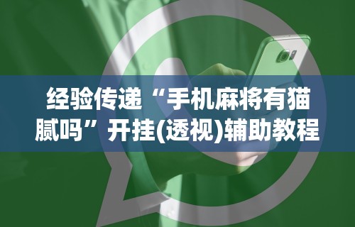 经验传递“手机麻将有猫腻吗	”开挂(透视)辅助教程