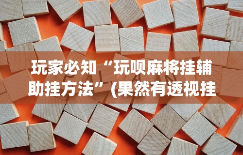 玩家必知“玩呗麻将挂辅助挂方法”(果然有透视挂)