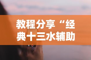 教程分享“经典十三水辅助软件”科技辅助神器手机版